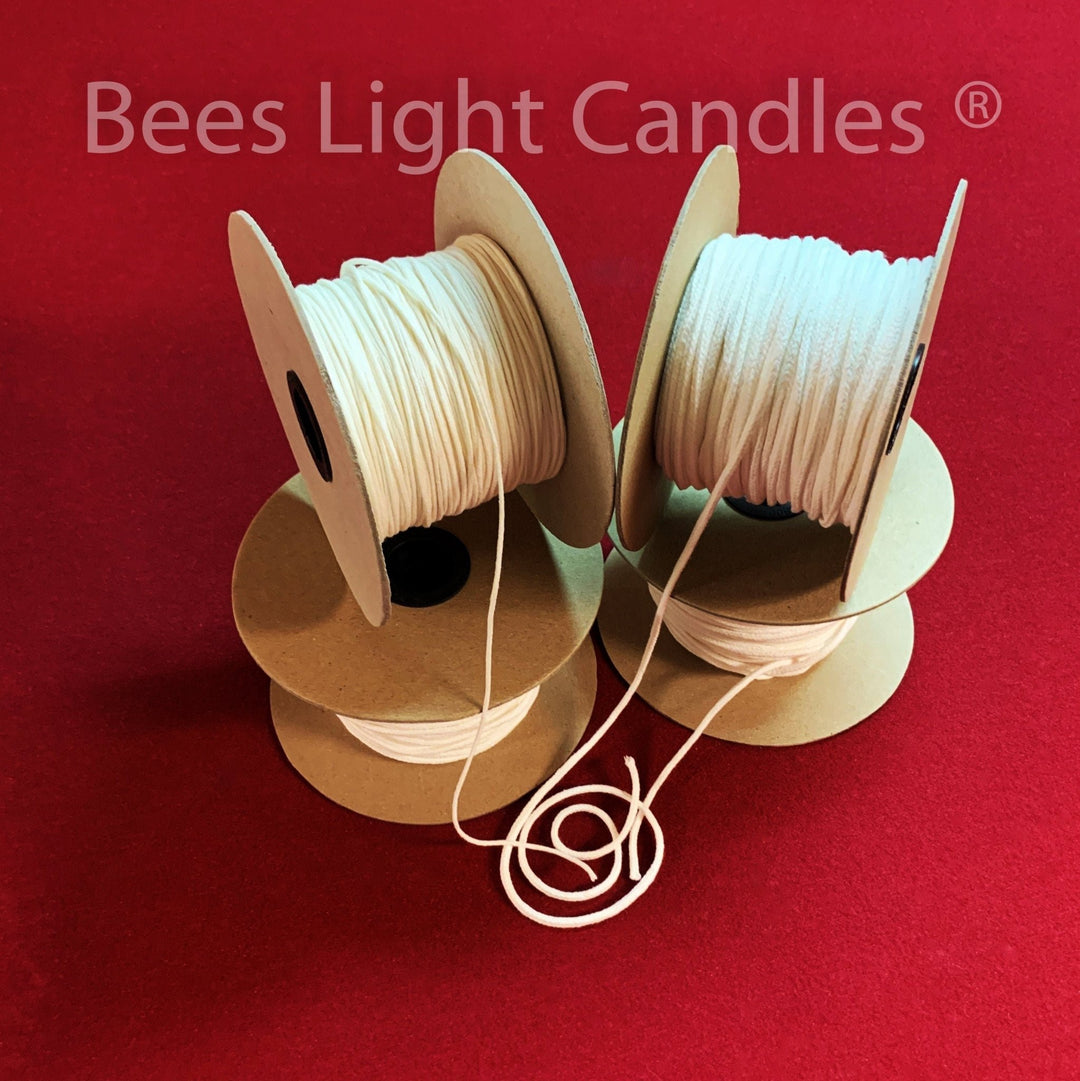 Candle Wicks Square Braided | 100% Natural | Making Candles | Spools Wicking | Beeswax Wick Size - 1|0 2|0 3|0 4|0 5|0 6|0 #1 #2 #3 #4 #5 #6 - Bees Light Candles