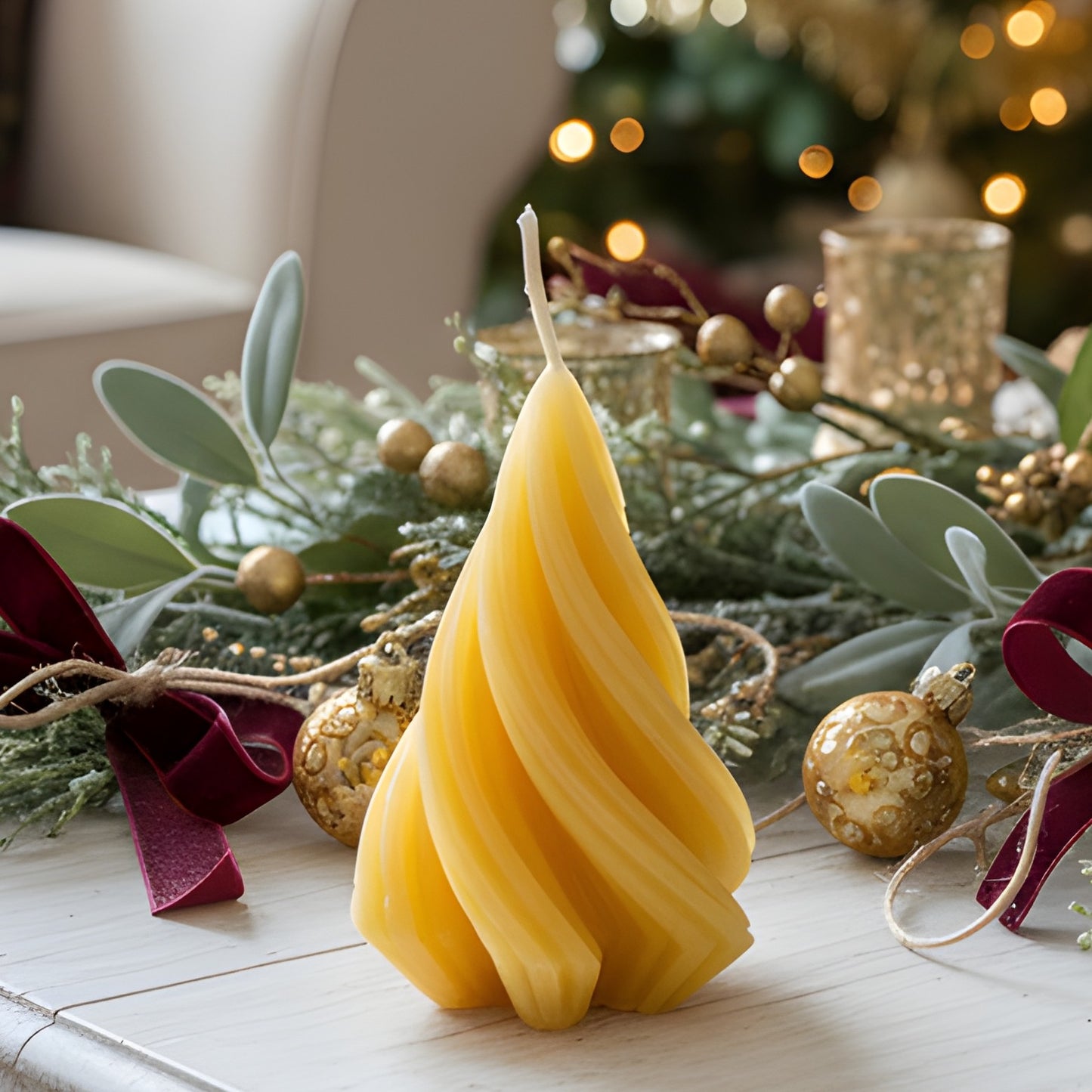 Modern Tree Beeswax Candle