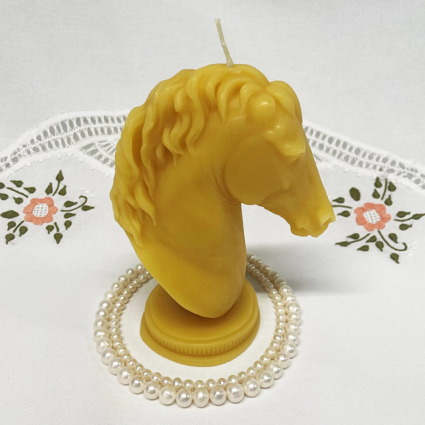 Chess Knight Beeswax Candle