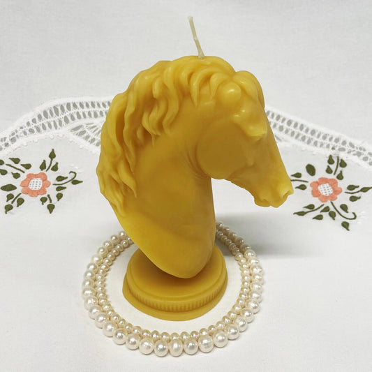 Chess Knight Beeswax Candle