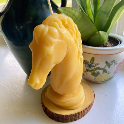 Chess Knight Beeswax Candle