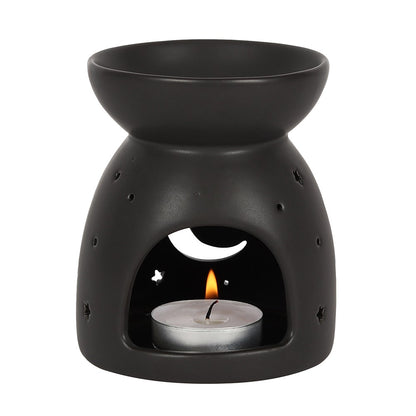 Black Mystical Moon Cut Out Oil Burner and Wax Warmer