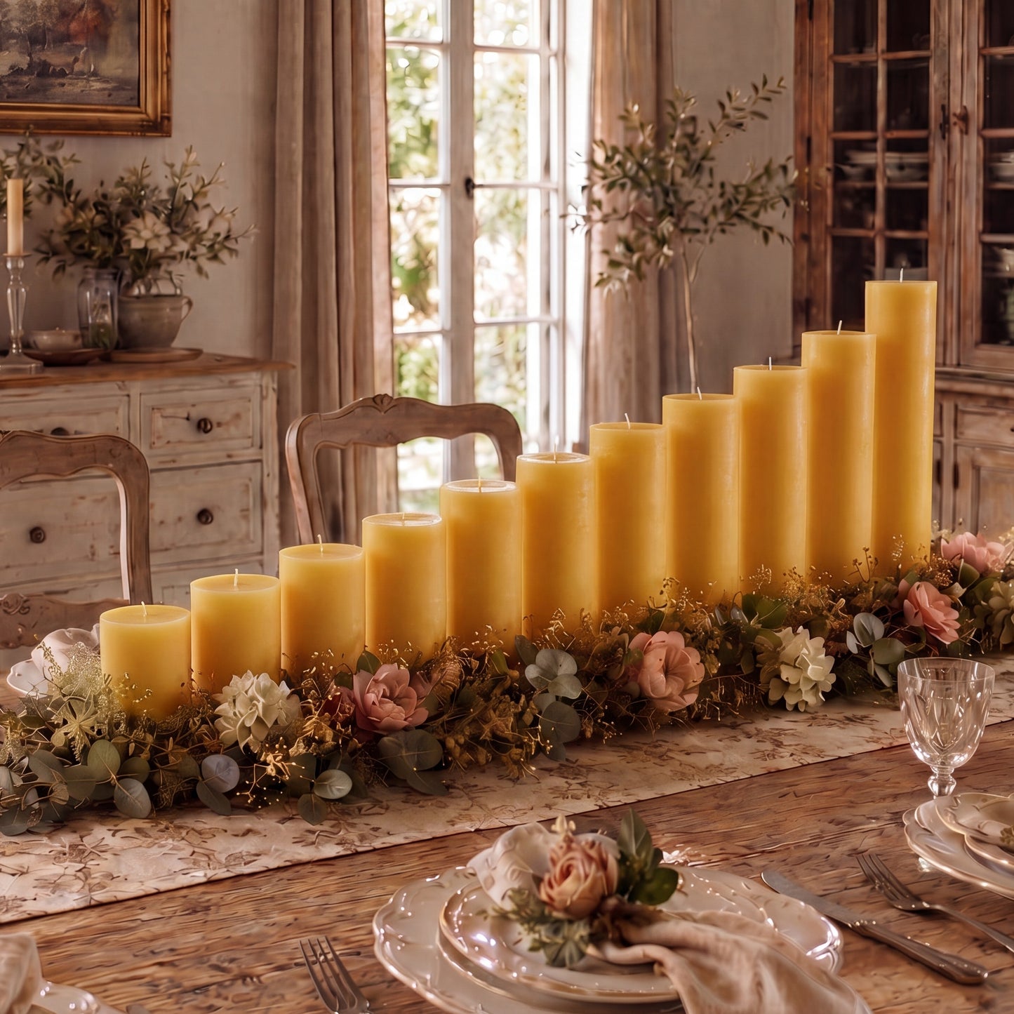 3x4 Inch Beeswax Pillar Candle