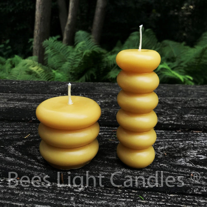 Donut Beeswax Candle Collection | Modern Unique Designer Candles | Handmade in USA | 100% All Natural Bees Wax | Honey Scent | Centerpiece - Bees Light Candles
