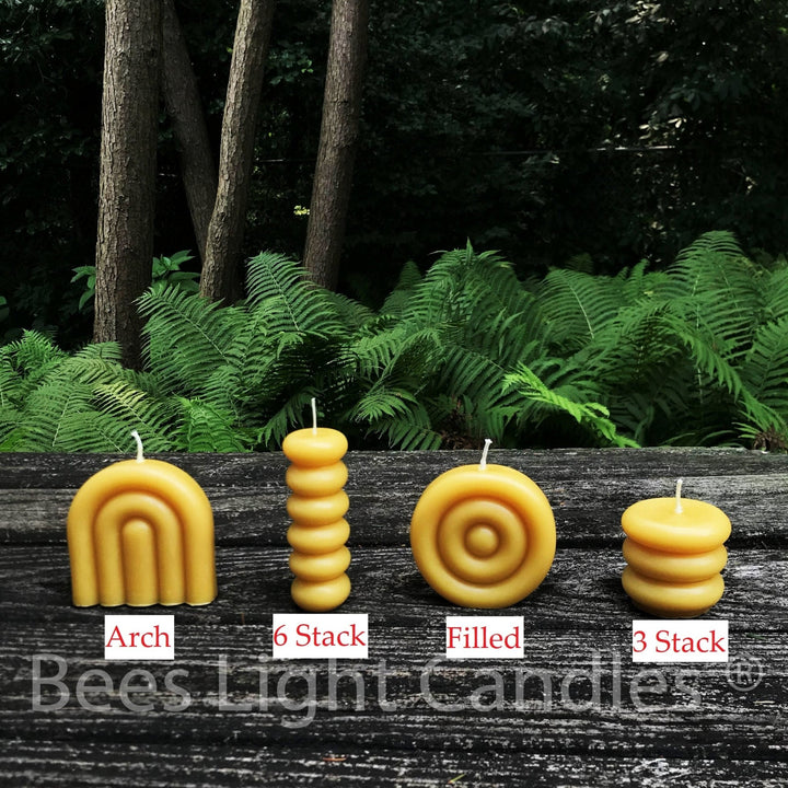 Donut Beeswax Candle Collection | Modern Unique Designer Candles | Handmade in USA | 100% All Natural Bees Wax | Honey Scent | Centerpiece - Bees Light Candles
