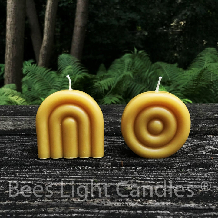 Donut Beeswax Candle Collection | Modern Unique Designer Candles | Handmade in USA | 100% All Natural Bees Wax | Honey Scent | Centerpiece - Bees Light Candles