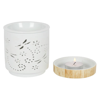 Dragonfly Matte Ceramic Oil Burner and Wax Warmer