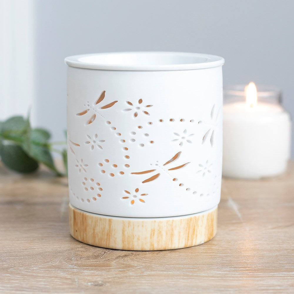 Dragonfly Matte Ceramic Oil Burner and Wax Warmer