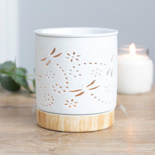 Dragonfly Matte Ceramic Oil Burner and Wax Warmer