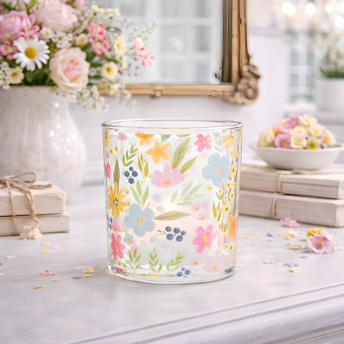 Votive Candle Holder Glass Lantern, Multiple Design Options