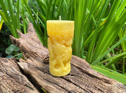 Elephant Jungle Beeswax Pillar