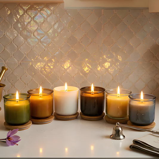 USA Beeswax Jar Candle in 10 Oz Spanish Recycled Glass Bamboo Lid