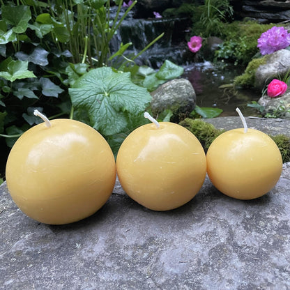 Giant Smooth Sphere Beeswax Candles
