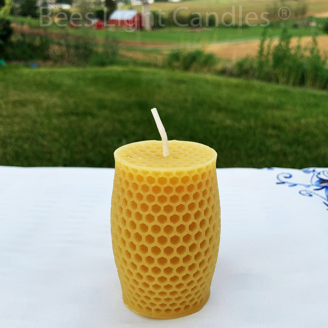 Honeycomb Candle Set | 100% Natural Beeswax | Honey Comb | Cube | Square | Rectangle | Cylinder | Curvy | Tabletop Decor Candles | Bees Wax - Bees Light Candles