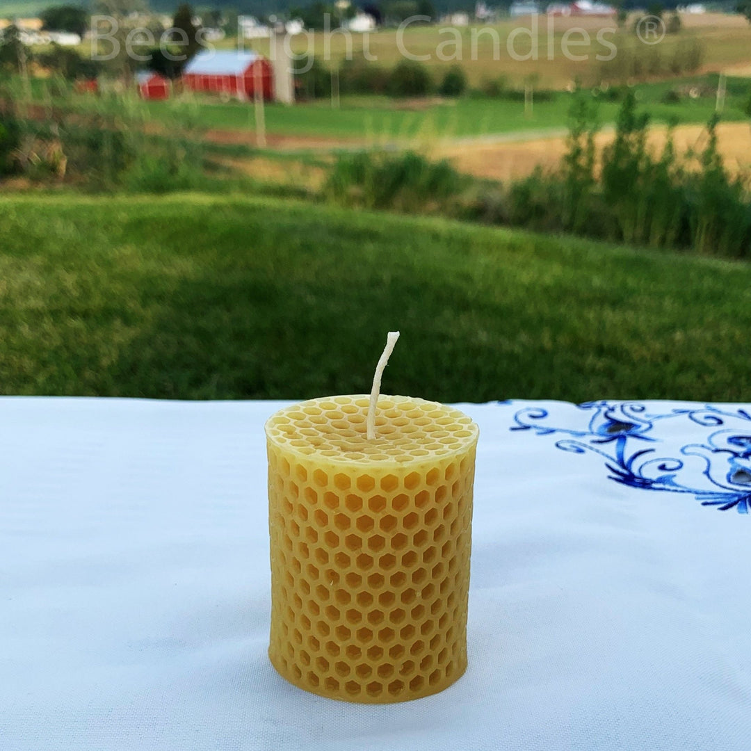 Honeycomb Candle Set | 100% Natural Beeswax | Honey Comb | Cube | Square | Rectangle | Cylinder | Curvy | Tabletop Decor Candles | Bees Wax - Bees Light Candles