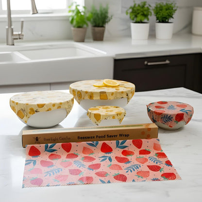 Beeswax Wax Wrap Roll Organic Cotton Wide Reusable Eco-Friendly Food-Wrapping