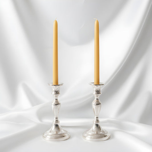 Slim Minimalist Beeswax Taper Candles 8 Inch Tall
