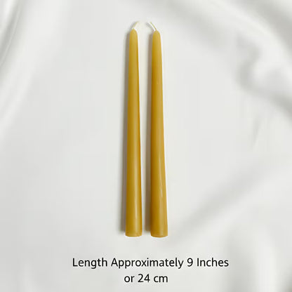 Sunlit Beeswax Tapers 9 Inch Candles