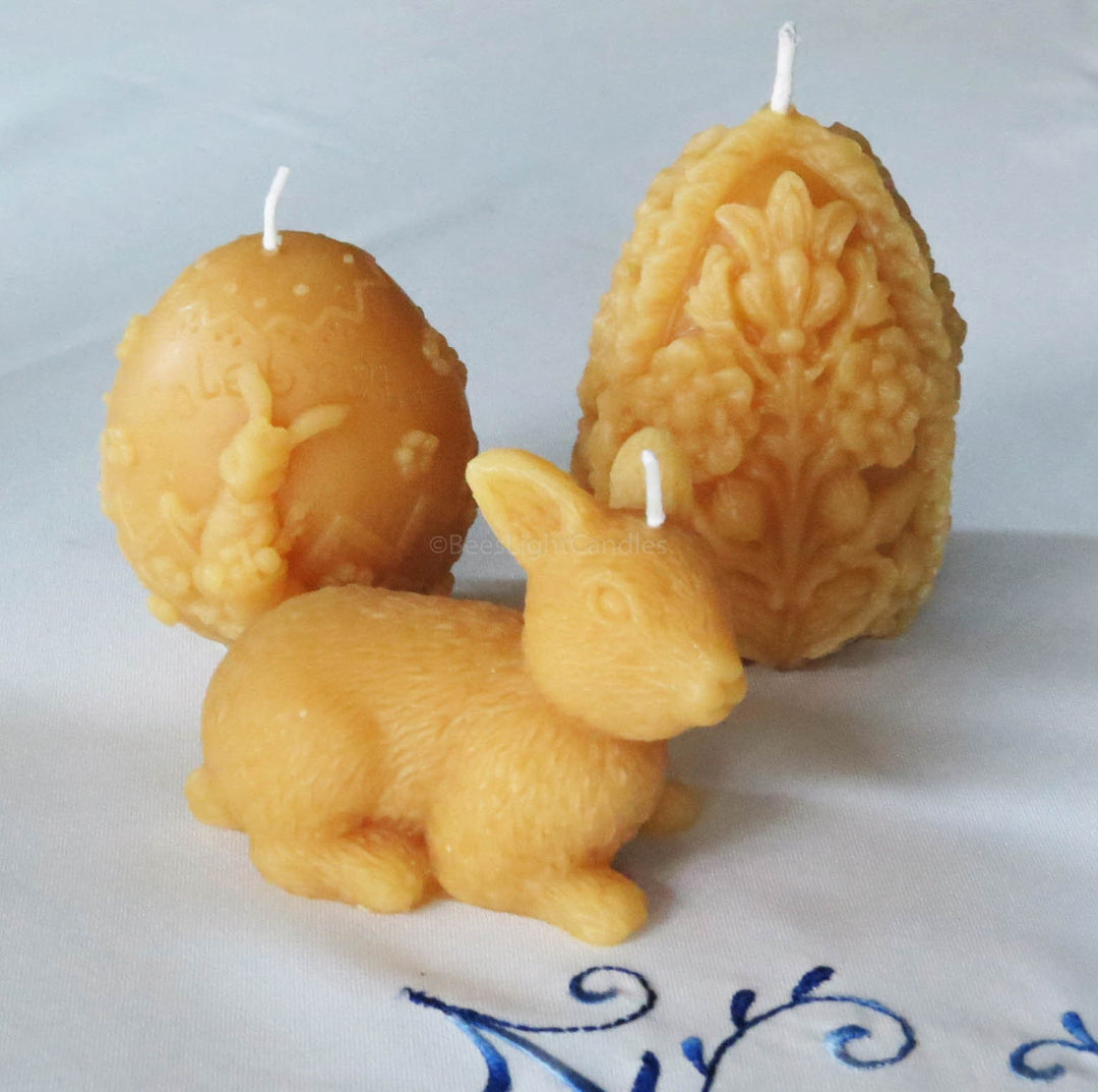 Spring Easter Set of Beeswax Candles