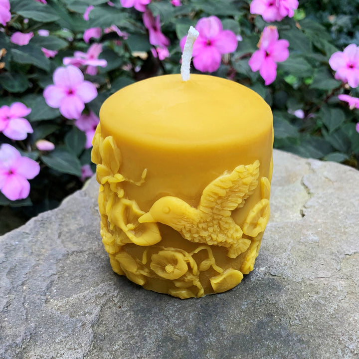 Butterfly | Hummingbird | Flower | Beeswax Pillar Set