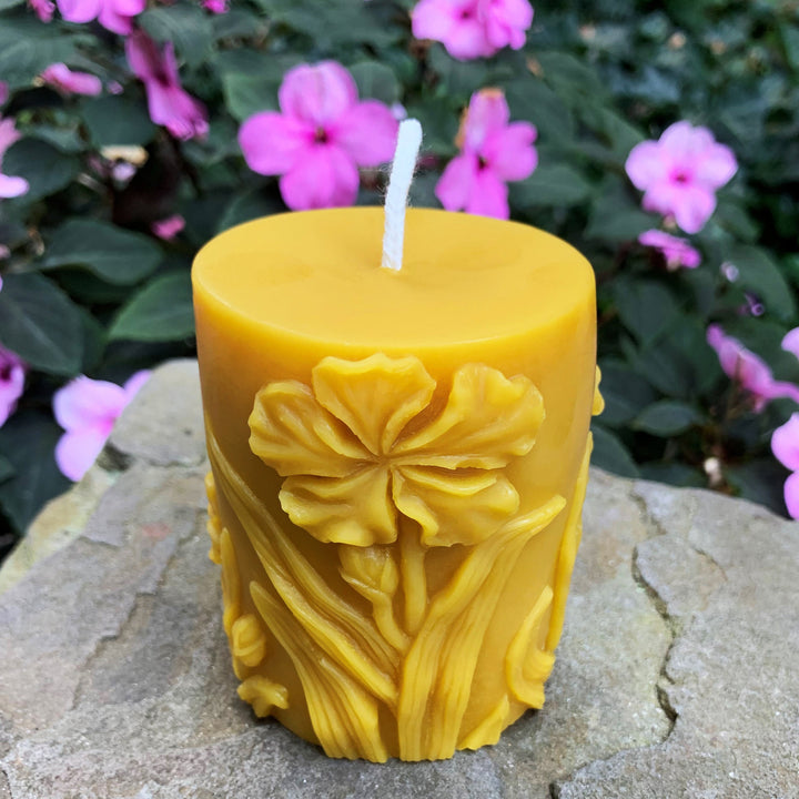 Butterfly | Hummingbird | Flower | Beeswax Pillar Set