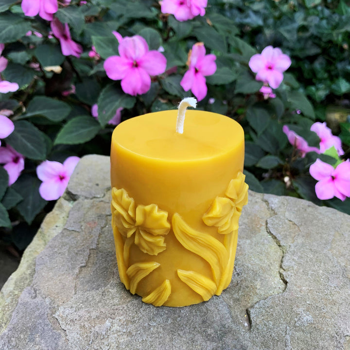 Butterfly | Hummingbird | Flower | Beeswax Pillar Set