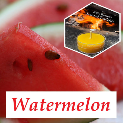 Watermelon Scented Beeswax Tealight Candles