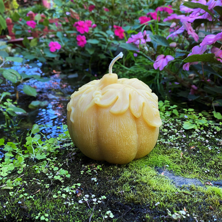 Large Pumpkin Beeswax Candle