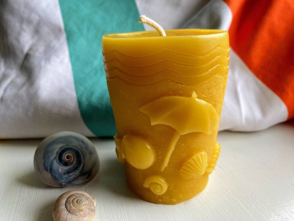 Beach Themed Beeswax Candle Set