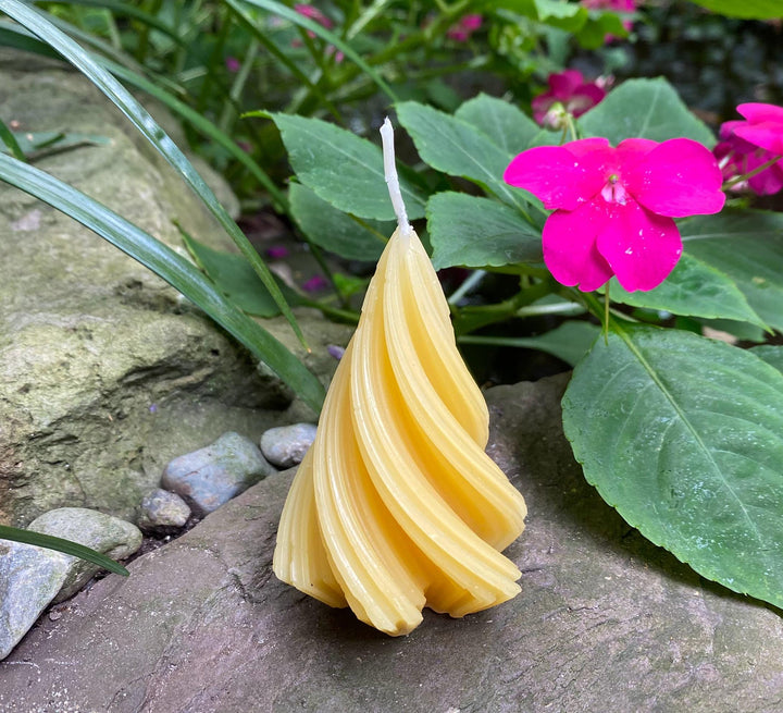 Twisted Cone or Modern Tree Beeswax Candle