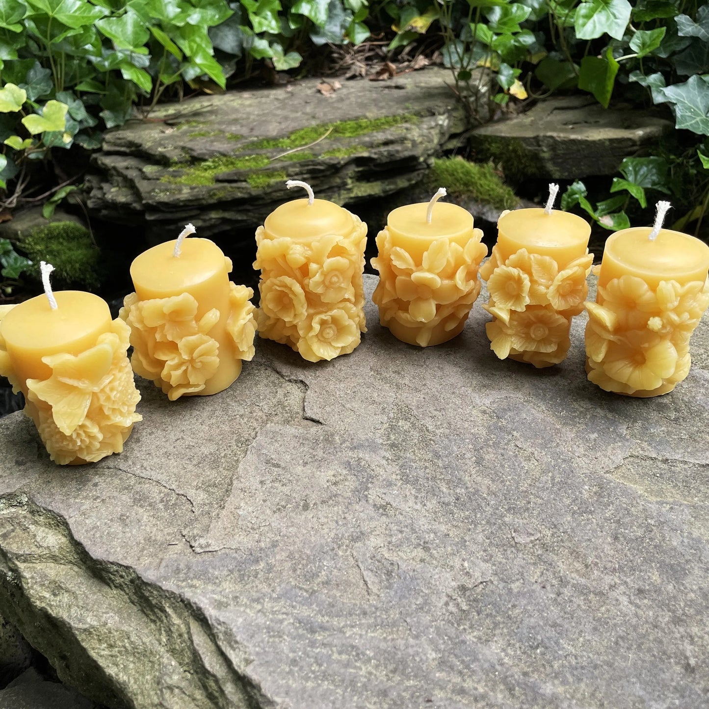 Flower Butterfly Set of 6 Beeswax Candles