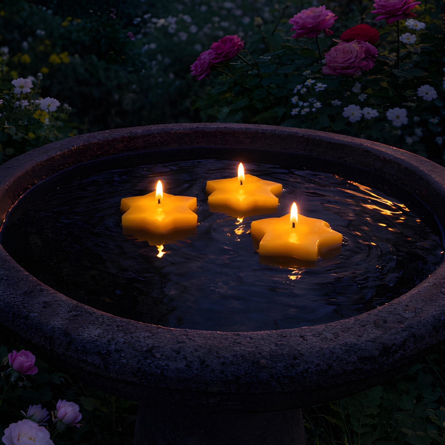 Floating Six Pointed Star Beeswax Candle