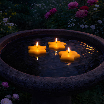 Floating Six Pointed Star Beeswax Candle