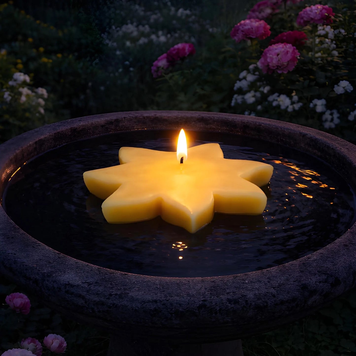 Large Floating Sun Beeswax Candle