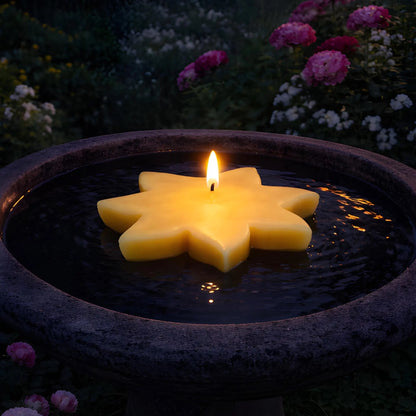 Large Floating Sun Beeswax Candle