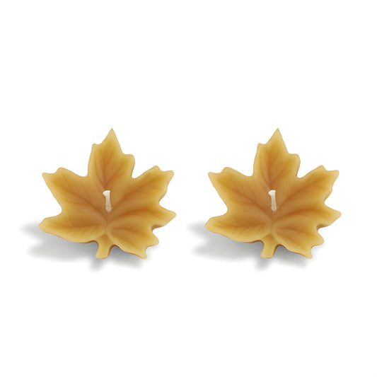 Floating Maple Leaf Beeswax Candle