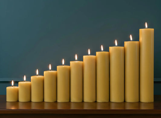 Candle Symphony 11 Piece Yellow-Beeswax Pillar Set 3-Inch Diameter
