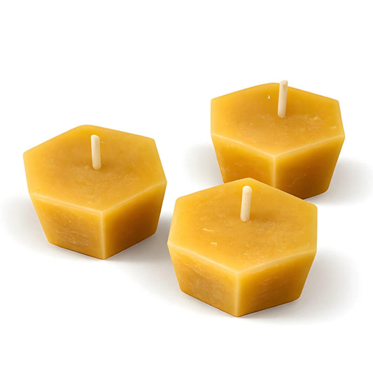 Floating Hexagon Beeswax Candle