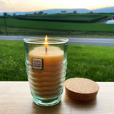 Beeswax Candle in Honeybee Glass Jar - Bees Light Candles