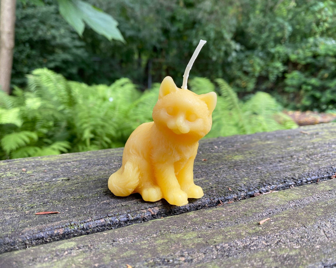 Kitten Beeswax Candle | Kitty | Cats | Ornamental | Unique | Decorative | Animal Collection | USA Handmade | Bees Wax Candles | Clean Burn - Bees Light Candles
