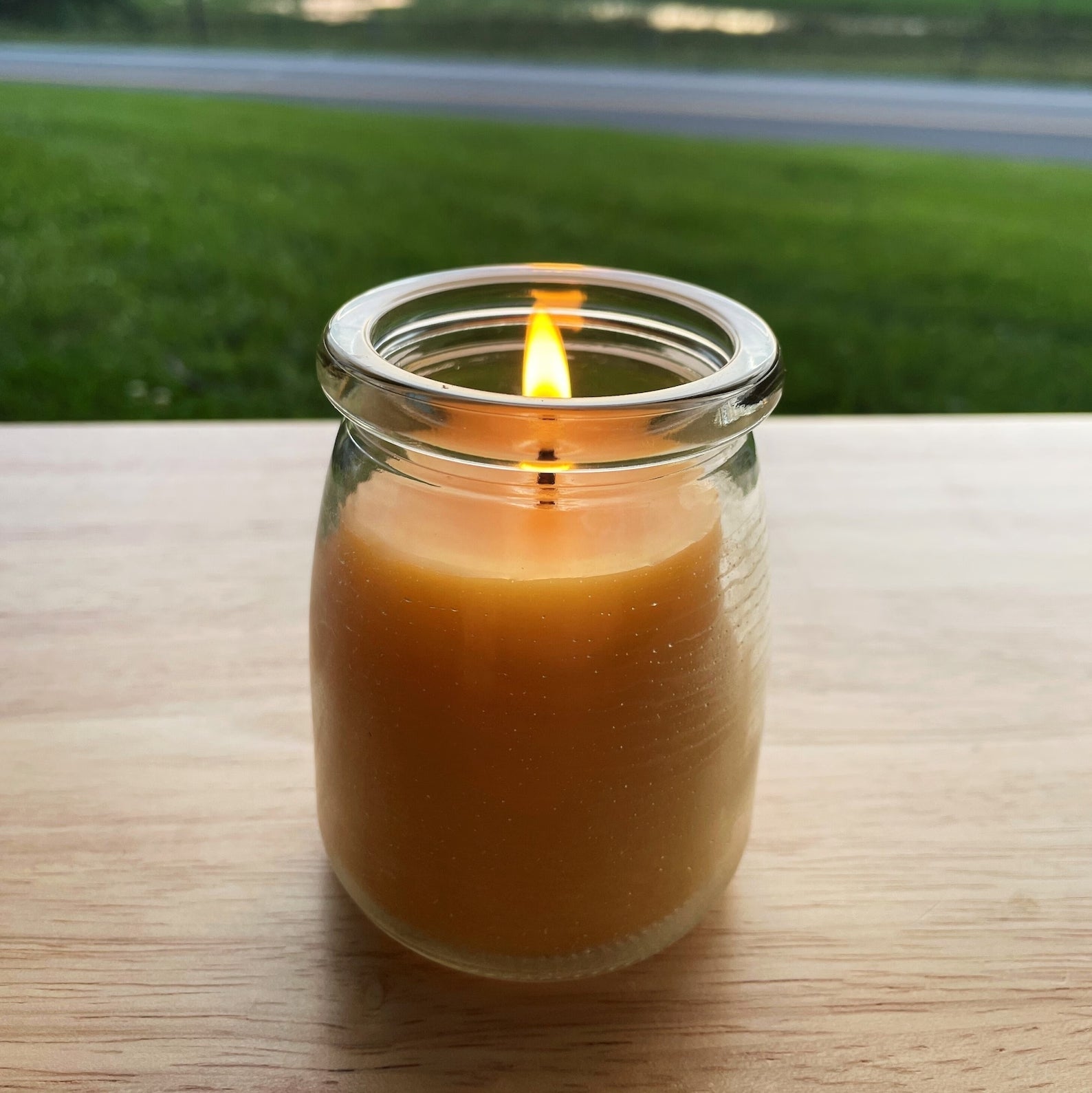 Large Beeswax Candle Glass Jar
