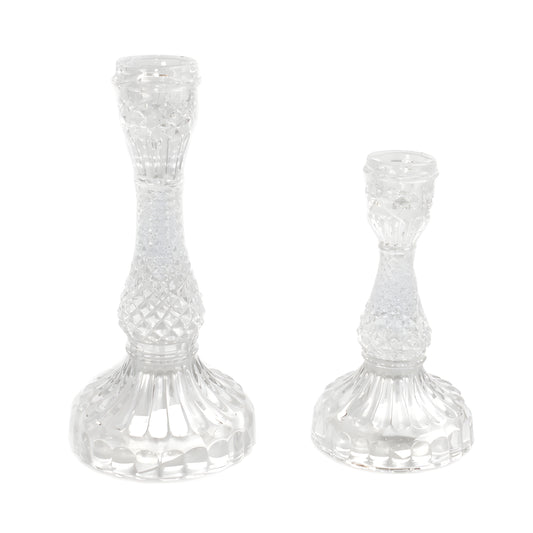 Glass Taper Candle Holders – Clear
