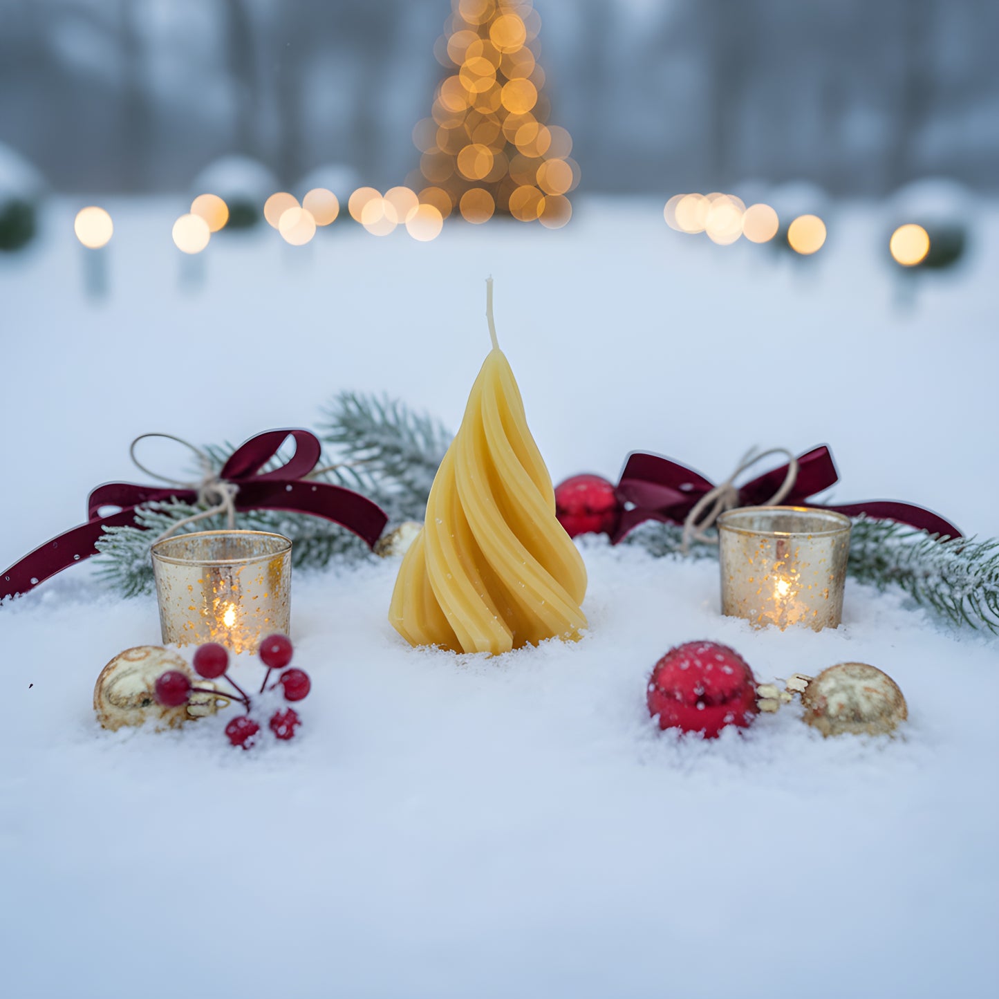 Modern Tree Beeswax Candle