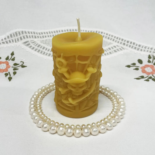 Pirates Pillar Halloween Beeswax Candle