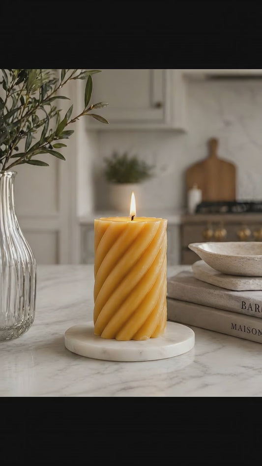 Spiral Pillar Beeswax Candle