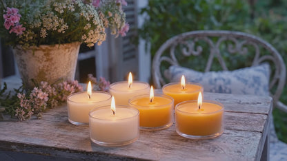 Clear Cupped Tealight Beeswax Candles BULK