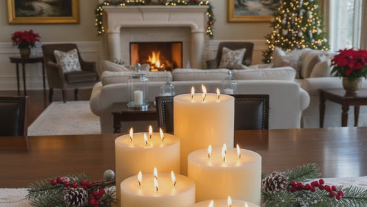 Giant Six Inch Wide White Beeswax 4 Wick Candles