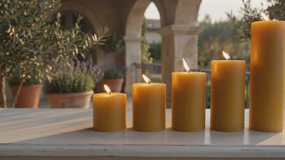 3 Inch Yellow Beeswax Pillar Candles