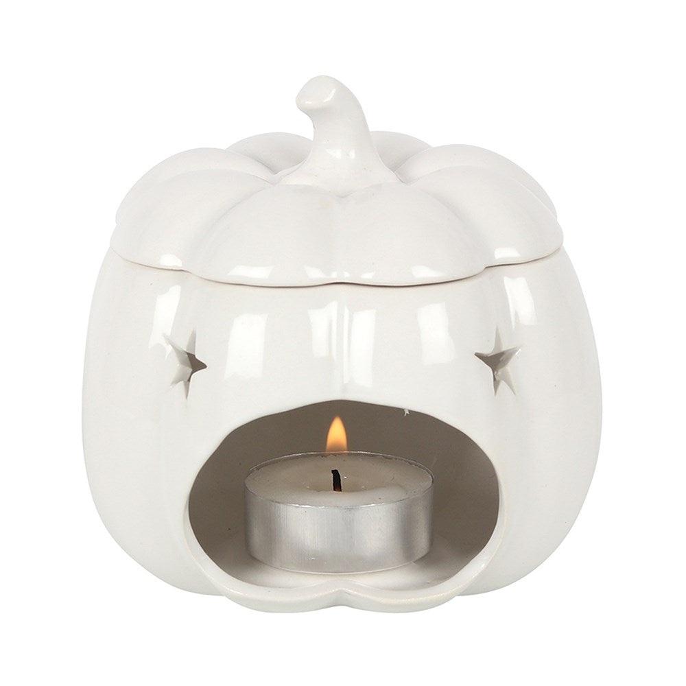 White Autumn and Fall Pumpkin Halloween Oil Burner
