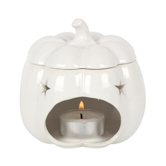 White Autumn and Fall Pumpkin Halloween Oil Burner